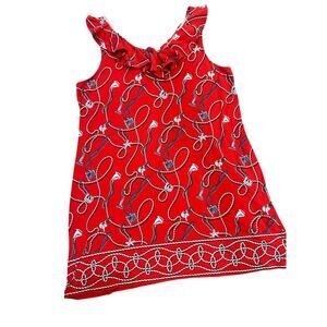Crown and Ivy Curvy Ruffle Top Mini Dress Sz 1X Patriotic Rope Nautical American